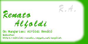renato alfoldi business card